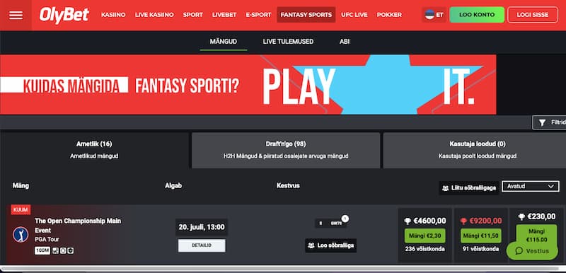 Olybet game hay